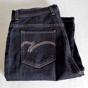 NEW GLORIA VANDERBILT BRAND WOMENS AMANDA BLING INDIGO BLUE JEANS 10 AVERAGE